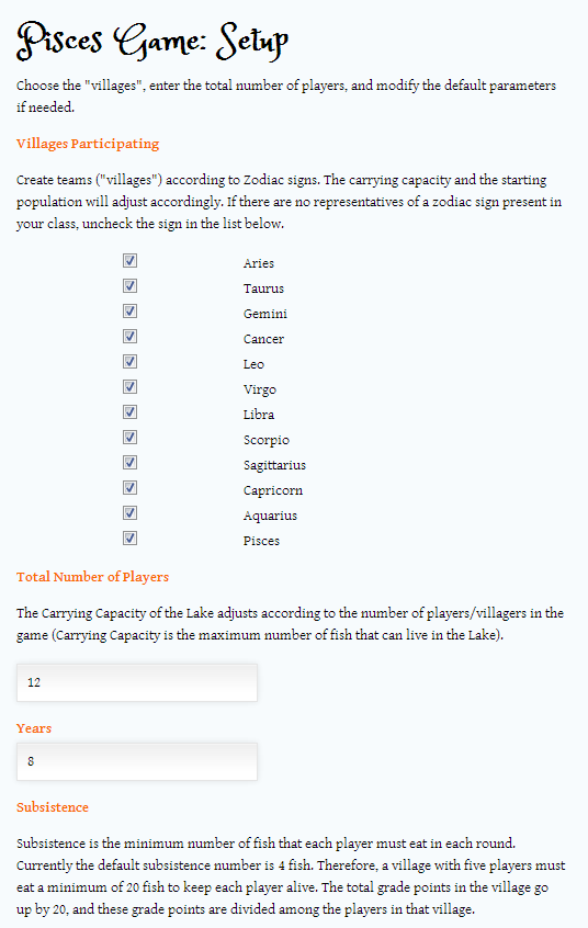 Pisces application screenshot